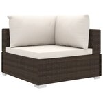 vidaXL Salon de jardin 11 Pièces avec coussins Résine tressée Marron