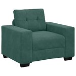 Ensemble de canapé 3 pièces avec coussins en velours vert foncé
