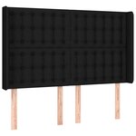 vidaXL Sommier à lattes de lit avec matelas Noir 140x200 cm Tissu