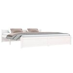 vidaXL Cadre de lit Blanc Bois massif 180x200 cm Super King