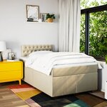 vidaXL Sommier à lattes de lit avec matelas crème 120x190 cm tissu