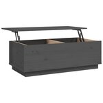 vidaXL Table basse Gris 100x50x35 cm Bois massif de pin