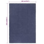 vidaXL Tapis rectangulaire Bleu marine 180x250 cm Coton