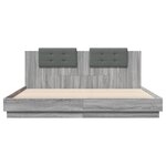 vidaXL Cadre de lit avec tête de lit sonoma gris 180x200 cm