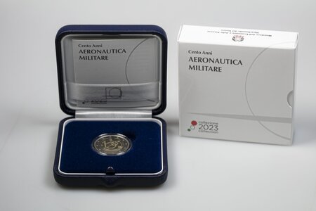 Pièce de monnaie 2 euro commémorative Italie 2023 BE – Aéronautique militaire (force aérienne italienne)