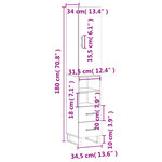 vidaXL Buffet haut Blanc brillant 34 5x34x180 cm Bois d'ingénierie