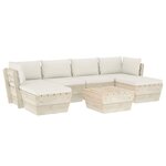 vidaXL Salon de jardin palette 7 Pièces avec coussins bois d'épicéa