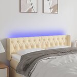 vidaXL Tête de lit à LED Crème 163x16x78/88 cm Tissu
