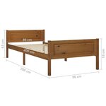 vidaXL Cadre de lit Bois de pin massif Marron miel 90x200 cm
