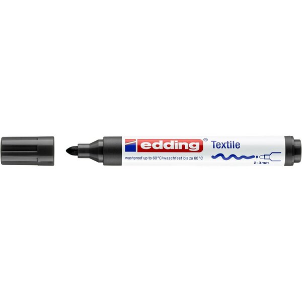 Marqueur pour textiles 4500 noir 2-3 mm x 10 EDDING