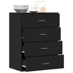 vidaXL Buffet noir 60x39x80 cm bois d'ingénierie