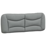 vidaXL Coussin de tête de lit gris clair 120 cm tissu