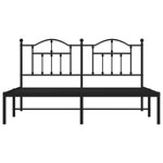 vidaXL Cadre de lit métal avec tête de lit noir 183x213 cm