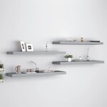 vidaXL Étagères murales flottantes 4 Pièces gris 90x23 5x3 8 cm MDF