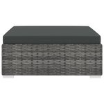 vidaXL Repose-pied sectionnel 1 pc avec coussin Résine tressée Gris