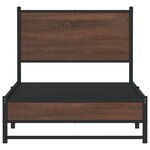 vidaXL Cadre de lit en métal avec tête de lit chêne marron 80x200 cm