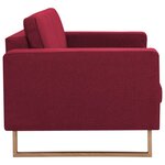 vidaXL Canapé à 2 places Tissu Rouge bordeaux
