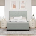 Lit à ressorts vidaXL avec matelas et lumière LED gris clair 140x190 cm en velours