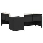 vidaXL Canapé de jardin avec table et coussins en forme de L noir