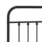 vidaXL Cadre de lit métal avec tête de lit noir 140x200 cm