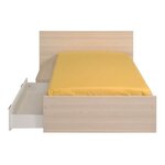 Lit enfant 90 x 190 cm - acacia et blanc tiroir
