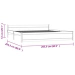 vidaXL Cadre de lit Marron miel Bois massif 200x200 cm