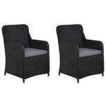 vidaXL Ensemble à manger de jardin 3 Pièces Noir