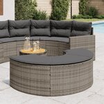 vidaXL Tabouret de jardin avec coussin gris résine tressée