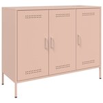vidaXL Buffet rose 100 5x39x79 cm acier laminé à froid