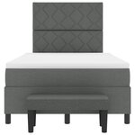 vidaXL Lit à ressorts avec matelas et banc gris foncé 120x200 cm en tissu