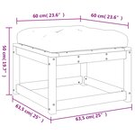 vidaXL Repose-pied de jardin avec coussins blanc bois de pin massif