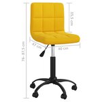 Chaise fauteuil siège pivotante de bureau informatique étude Jaune moutarde velours jaune 02_0024141