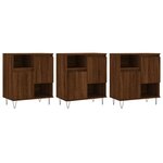 vidaXL Buffets 3 Pièces Chêne marron Bois d'ingénierie