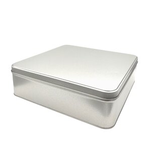 Boîte à biscuits fer blanc vernis alimentaire 23 x 23 x 7 cm