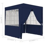 vidaXL Tente de réception avec parois latérales 2 5x2 5 m Bleu 90 g/m²