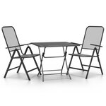 vidaXL Ensemble à manger de jardin 3 Pièces Maille Métal Anthracite