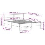 vidaXL Cadre de lit sans matelas 150x200 cm bois de pin massif