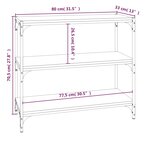 vidaXL Bibliothèque Chêne fumé 80x33x70 5cm Bois d'ingénierie et acier