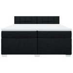 vidaXL Sommier à lattes de lit avec matelas Noir 200x200 cm Tissu