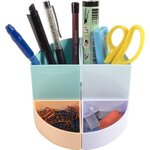 Pot à crayons plastique the quarter 4 compartiments - coloris pastel - assorties pastel - exacompta