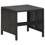 vidaXL Tabourets de jardin avec coussins lot de 4 noir résine tressée