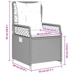 vidaXL Chaises inclinables de jardin lot de2 gris clair résine tressée