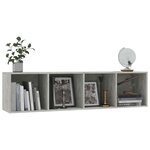 vidaXL Bibliothèque/Meuble TV Gris béton 143x30x36 cm