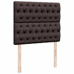 vidaXL Sommier à lattes de lit et matelas marron foncé 120x190cm tissu