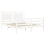 vidaXL Cadre de lit avec tête de lit blanc 160x200 cm bois massif