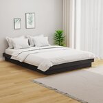 vidaXL Cadre de lit Gris Bois massif 150x200 cm Très grand