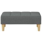 vidaXL Canapé-lit à 2 places avec repose-pied gris foncé tissu