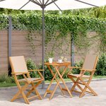 vidaXL Ensemble de bistro 3 Pièces beige tissu et bois massif