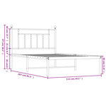 vidaXL Cadre de lit métal avec tête de lit blanc 107x203 cm
