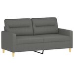 vidaXL Ensemble de canapés 2 Pièces coussins gris foncé tissu